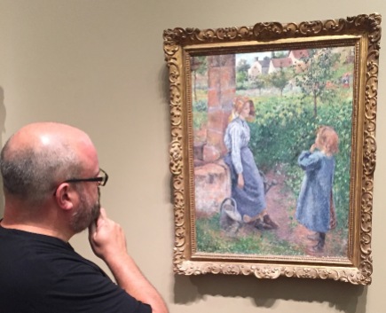 You can tell this is Pissaro by the agricultural themes and the text panel next to it.